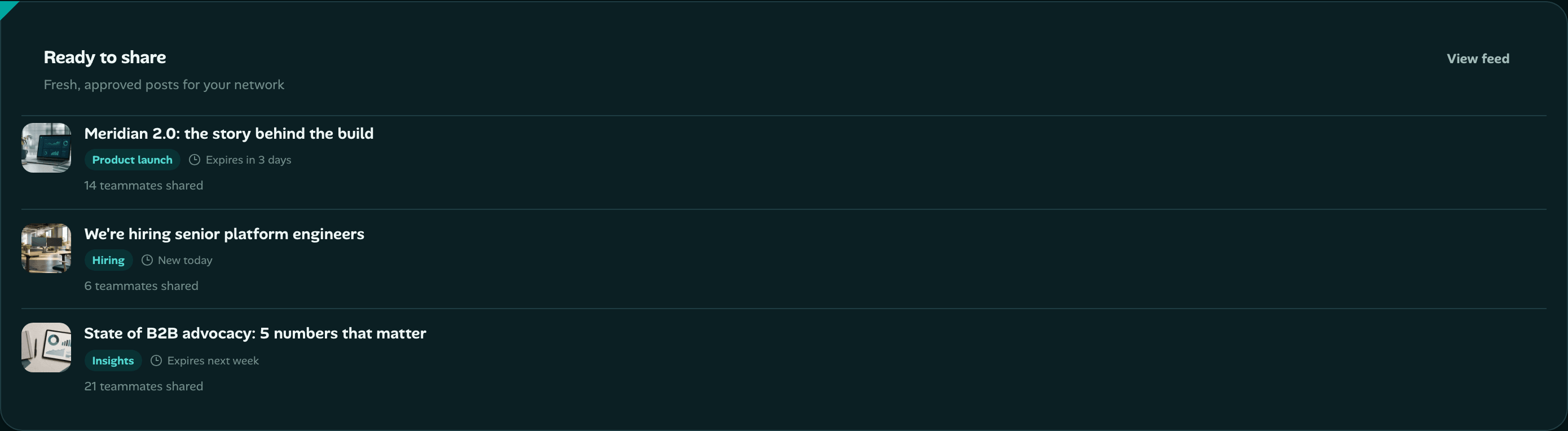 Waves Signal ready-to-share posters and approved post queue